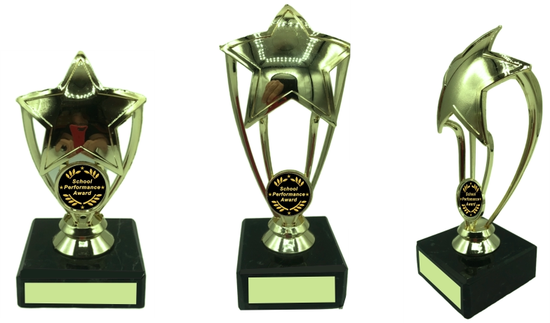 Gold Prestigious Achievement Star Award Trophies